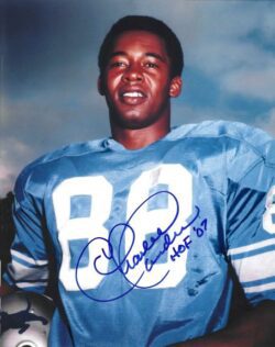 Autographed CHARLIE SANDERS "HOF 07" 8X10 DETROIT LIONS photo