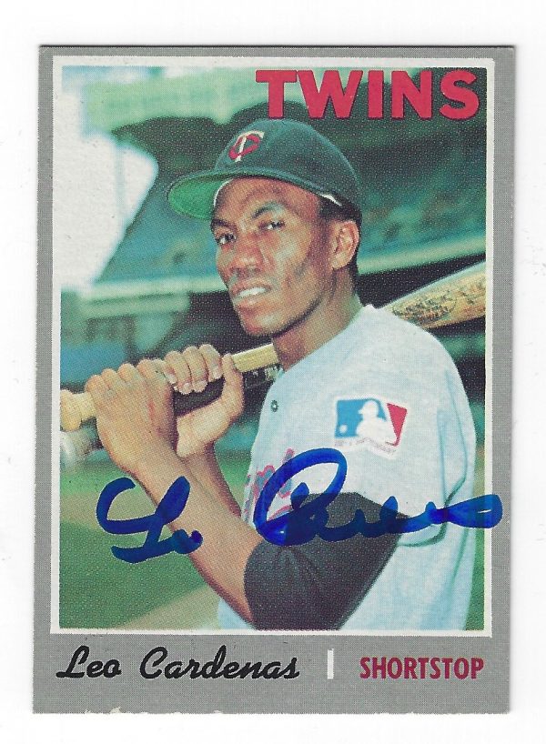 Autographed LEO CARDENAS Minnesota Twins 1970 Topps Card