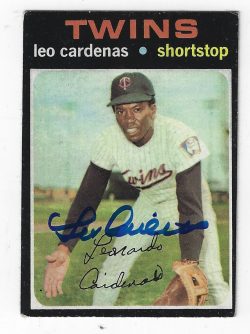 Autographed LEO CARDENAS Minnesota Twins 1971 Topps Card