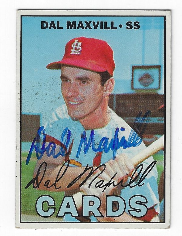 Autographed DAL MAXVILL 1967 Topps Card