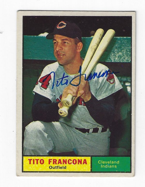 Autographed TITO FRANCONA 1961 TOPPS Card