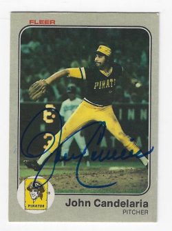 Autographed JOHN CANDELARIA Pittsburgh Pirates 1983 FLEER Card