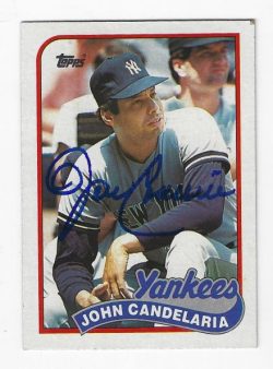 Autographed JOHN CANDELARIA New York Yankees 1989 Topps Card