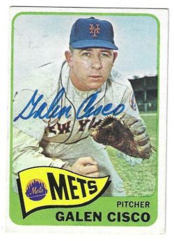 Autographed GALEN CISCO New York Mets 1965 Topps Card
