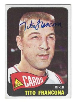 Autographed TITO FRANCONA St. Louis Cardinals 1965 Topps Card