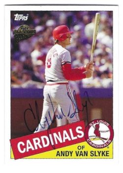 Autographed ANDY VAN SLYKE St. Louis Cardinals 2005 Topps Fan Favorites Card