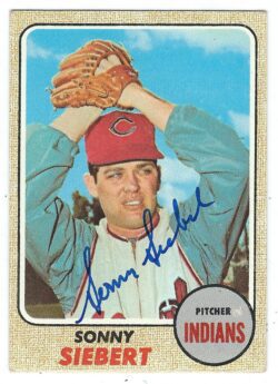Autographed Sonny Siebert  1968 Topps Card