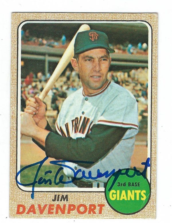Autographed Jim Davenport  1968 Topps Card