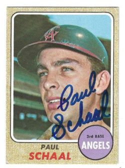 Autographed Paul Schaal California Angels 1968 Topps Card