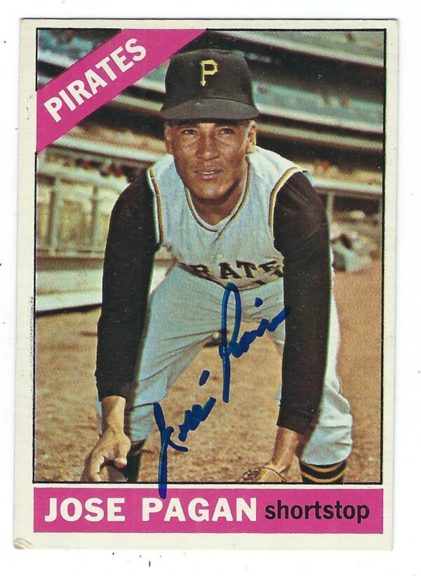 Autographed JOSE PAGAN 1966 Topps Card