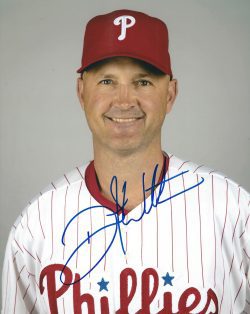 AUTOGRAPHED DUSTY WATHAN 8X10 Philadelphia Phillies Photo
