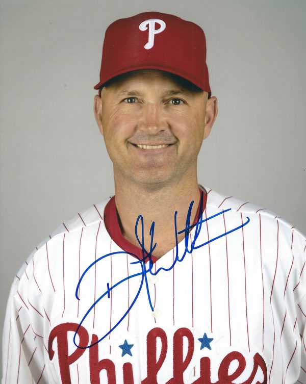 AUTOGRAPHED DUSTY WATHAN 8X10 Philadelphia Phillies Photo