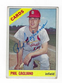 Autographed PHIL GAGLIANO 1966 Topps Card