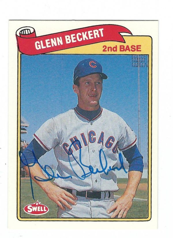 Autographed GLENN BECKERT 1989 Swell Baseball Greats card