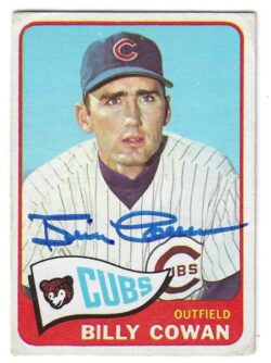 Autographed Billy Cowan Chicago Cubs 1965 Topps Card