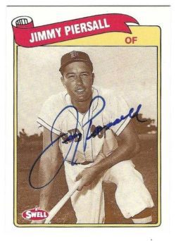 Autographed JIMMY PIERSALL 1989 Swell Baseball Greats card