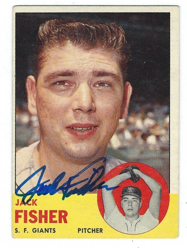 Autographed JACK FISHER 1963 Topps Card