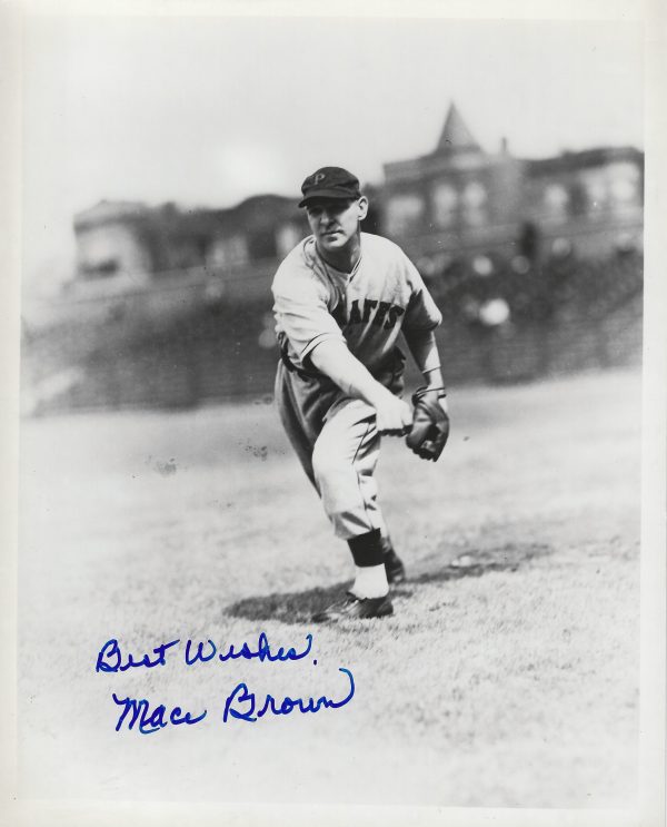 Autographed MACE BROWN 8X10 Photo Pittsburgh Pirates