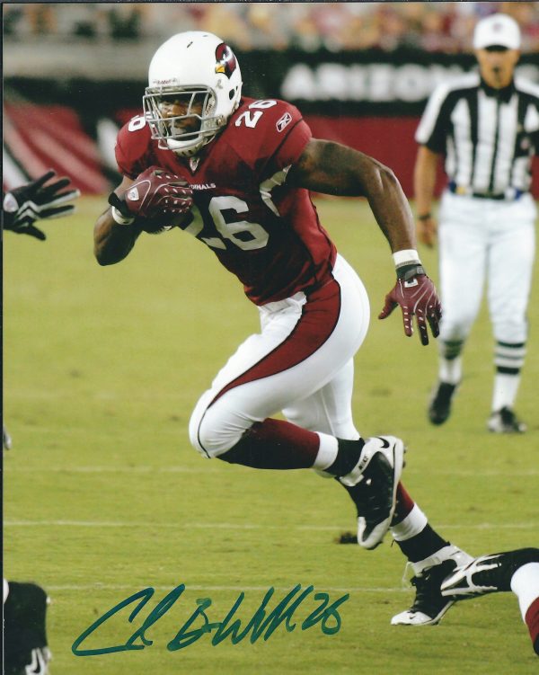 Autographed CHRIS WELLS 8X10 photo Arizona Cardinals