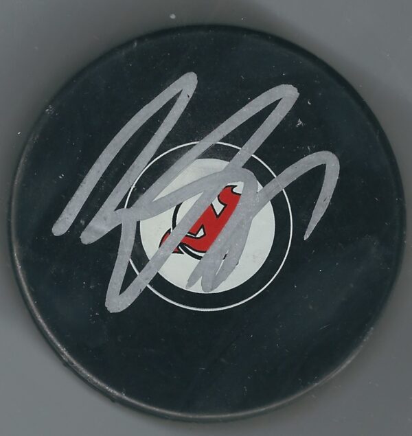 Autographed TRAVIS ZAJAC New Jersey Devils Hockey Puck - Main Line ...