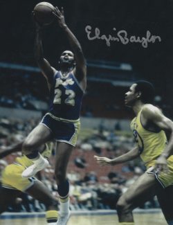 Autographed ELGIN BAYLOR 8X10 LOS ANGELES LAKERS photo