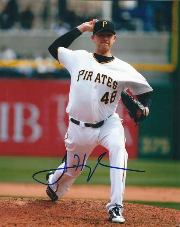 Autographed JARED HUGHES 8X10 Photo Pittsburgh Pirates