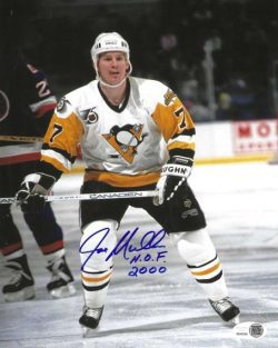 Autographed Joe Mullen "HoF 2000" 8X10 Pittsburgh Penguins Photo JSA