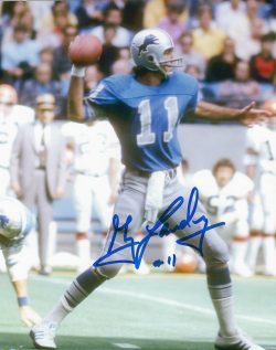 Autographed Greg Landry 8X10 Detroit Lions photo