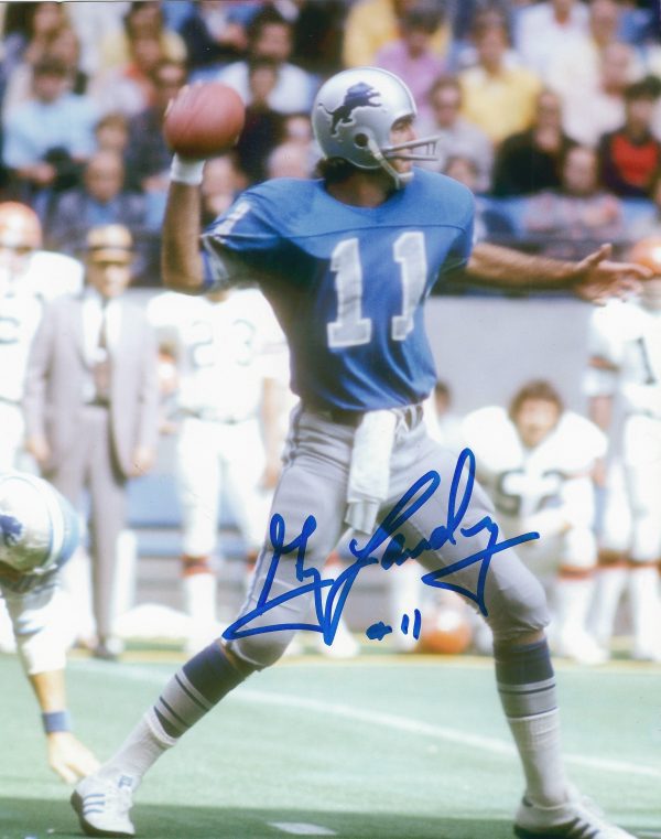 Autographed Greg Landry 8X10 Detroit Lions photo