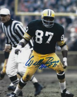 Autographed WILLIE DAVIS HOF 8X10 Green Bay Packers Photo