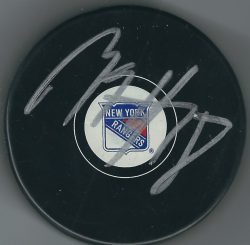 Autographed Marc Staal New York Rangers Hockey Puck