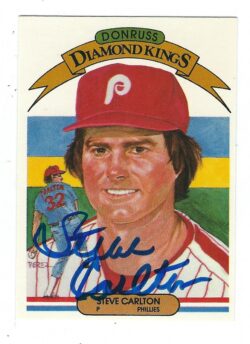 Autographed STEVE CARLTON 1983 DONRUSS DIAMOND KING Card