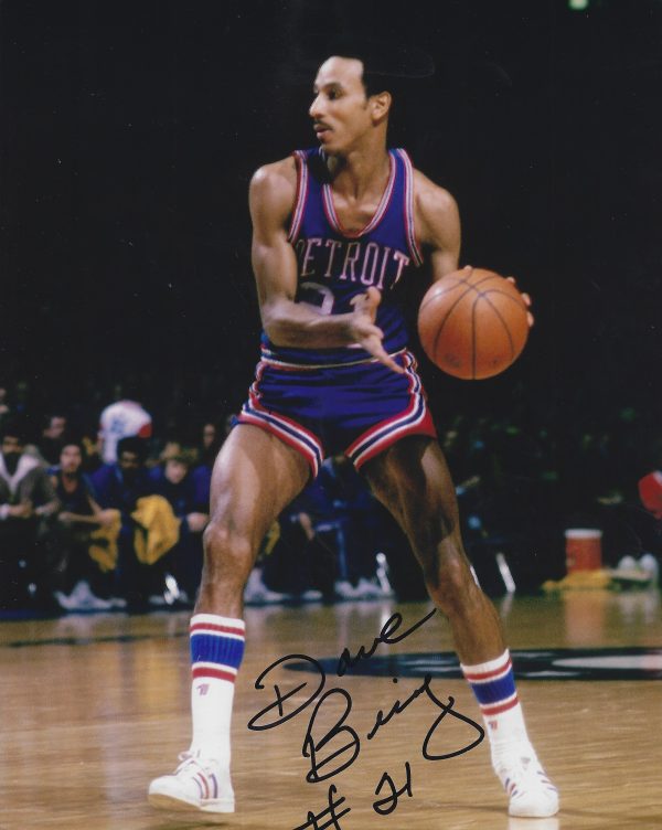 Autographed DAVE BING 8X10 DETROIT PISTONS photo