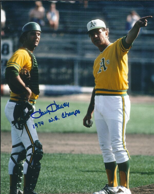 AUTOGRAPHED LARRY HANEY 8X10 OAKLAND A's Photo