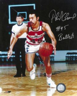 Autographed PHIL CHENIER 8x10 Washington Bullets Photo