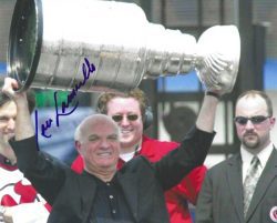 Autographed LOU LAMORIELLO 8X10 New Jersey Devils Photo