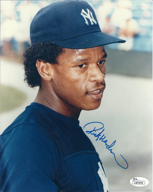 Autographed RICKEY HENDERSON 8X10 New York Yankees photo JSA