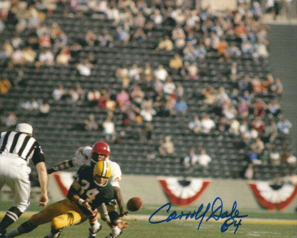 Autographed CARROLL DALE  8X10 Green Bay Packers Photo