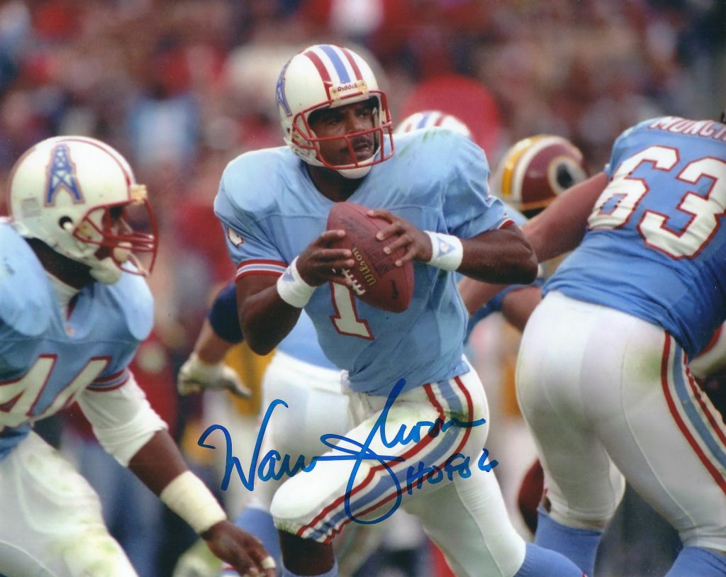 Original Warren Moon Houston Oilers Nameplate – For Autographed Display Case