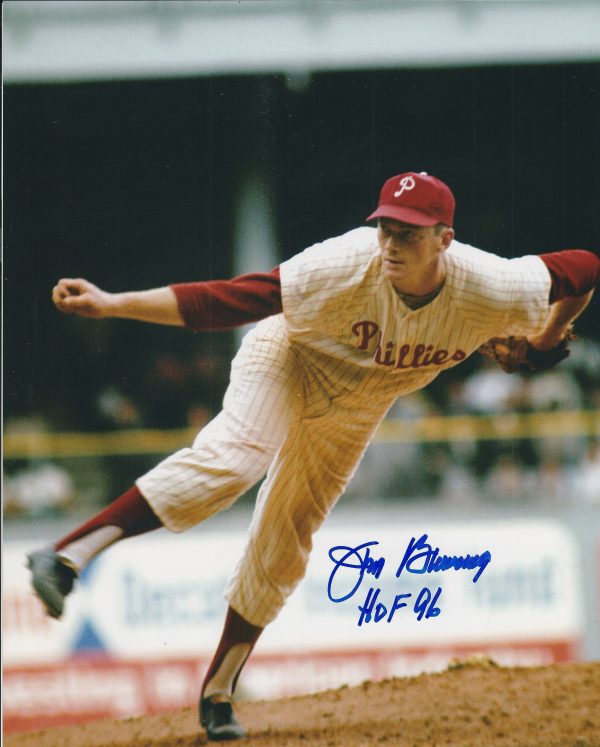 Autographed  JIM BUNNING HOF 96 8X10 Philadelphia Phillies photo