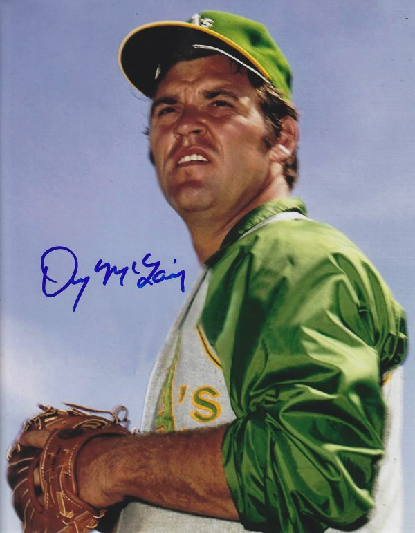 AUTOGRAPHED  DENNY MCLAIN 8X10 Oakland A's Photo