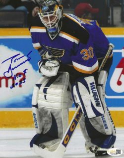 Autographed TOM BARRASSO "HOF 2023" 8x10 St. Louis Blues Photo JSA