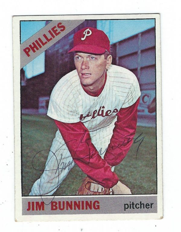 Autographed JIM BUNNING 1966 TOPPS Card