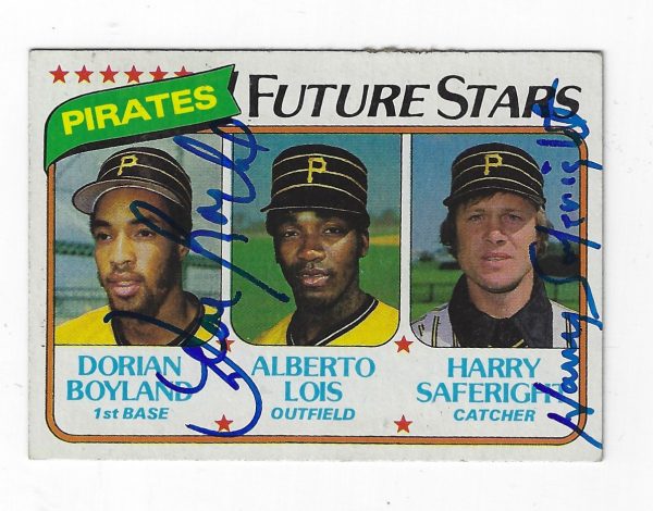 Autographed DORIAN BOYLAND & HARRY SAFERIGHT 1980 Topps Card