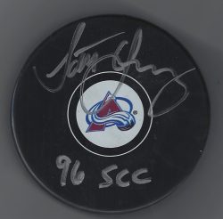 Autographed SCOTT YOUNG Colorado Avalache Hockey Puck