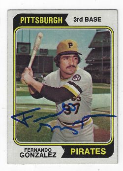 Autographed FERNANDO GONALEZ 1974 Topps  Card