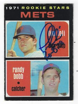 Autographed TIM FOLI 1971 Topps Card