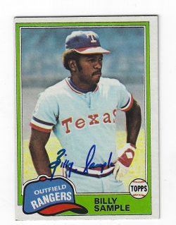 Autographed BILLY SAMPLE 1981 Topps Card