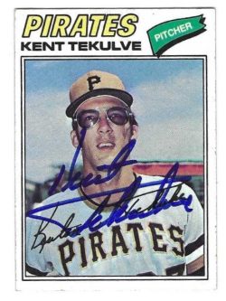 Autographed KENT TEKULVE Pittsburgh Pirates 1977 Topps Card