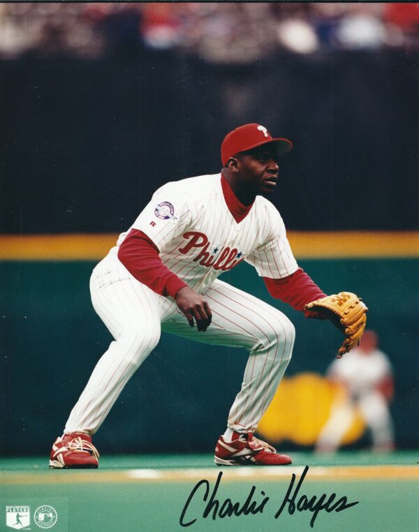 AUTOGRAPHED  CHARLIE HAYES 8X10 Philadelphia Phillies Photo